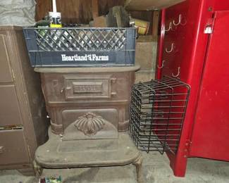 #2464 • Franklin Wood Stove, Bench Vise, Camping Propane
