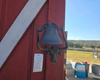 #2508 • Vintage Cast Iron Bell with Bull
