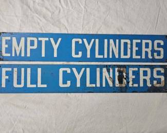 #2302 • Full and Empty Cylinders Painted Metal Signs
