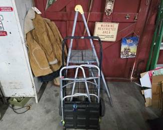 #2450 • Step Ladder, Walker, Folding Shopping Cart, Foldable Rolling Crate

