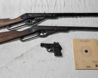 #2342 • 2 BB Guns and 1 Flare Gun with NRA 15 Foot Targets
