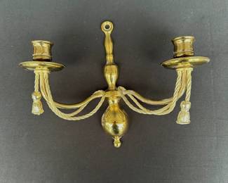 Vtg. Brass candle wall scones