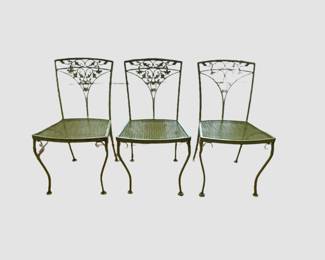 Russel Woodard style wrought iron vintage chairs 3 and 4th has a missing leg