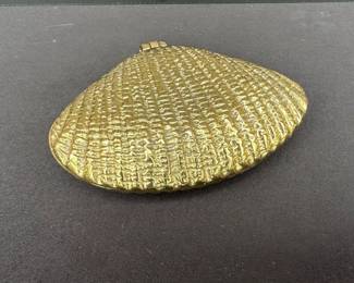 Brass clam shell trinket box