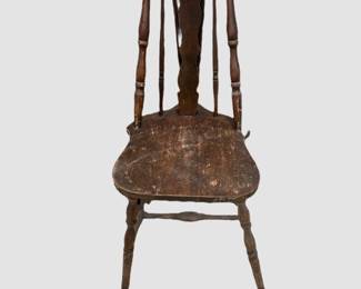 Antique brace back chair