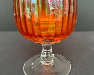 Fenton Style Marigold Carnival Glass Goblet