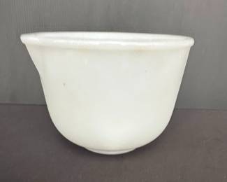 Glasbake milk glass bowl
