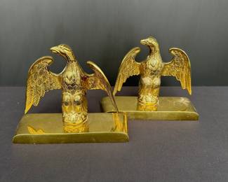 Brass American Bald Eagle Book Ends