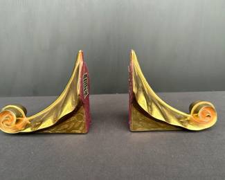 Brass Leaf Book Ends