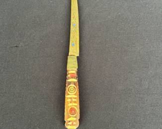 Antique Tribal  Knife with wood carved handle