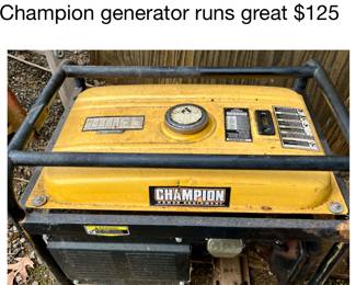 Champion generator runs great $125