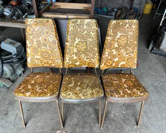 Set of three mid-century dining room, kitchen chairs, $25 for the set
