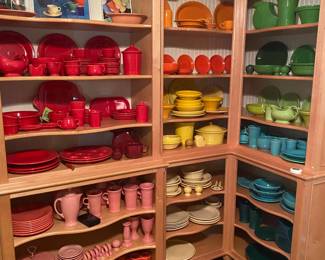 Many colored and limited edition Fiesta ware.