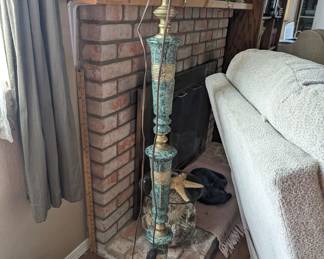 1950s floor lamp Bronze and marble  