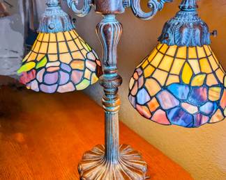 Vintage Stained Glass Lamp