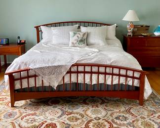 King Size Mattress and Solid wood bed frame by Thomasville 