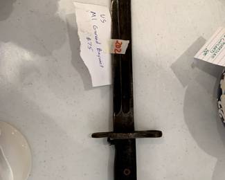 #202	Vintage US Army M1 Garand Bayonet	 $75.00 			

