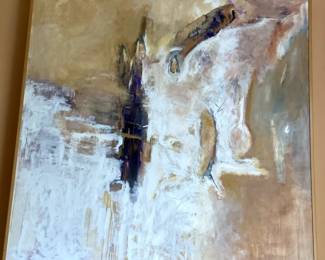 #276	Anglia Nix artist abstract original painting in tan, purple and black 61x61 framed	 $500.00 			
