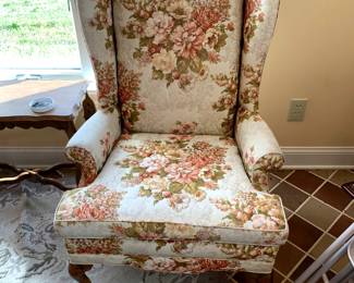 #24	Conover Side Floral Wingback Chair w/quilted portions of fabric	 $75.00 			
