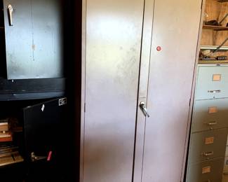 #142	Gray Metal Boroughs Cabinet 36x18x79	 $100.00 			
