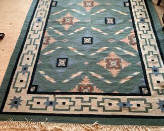 #50	Dhurrie Teal/Pink Rug - 61x96	 $75.00 			
