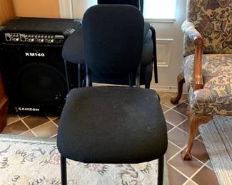 #21	Stack of 4 Black Stacking Chairs (don't fold up)	 $40.00 			
