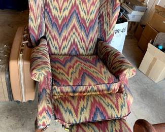 #135	Flame Stitch Fabric w/ Ball and Claw Feet Recliner	 $45.00 			
