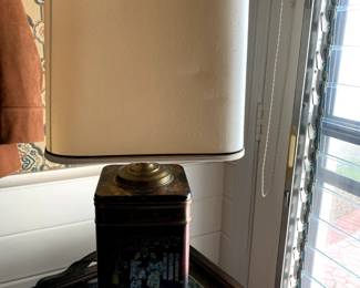 #67	Tin Body Asian Style square lamp - 29" Tall	 $100.00 			
