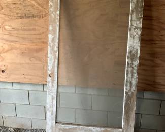 #188	old wood and glass door missing bottom 36x78	 $20.00 			
