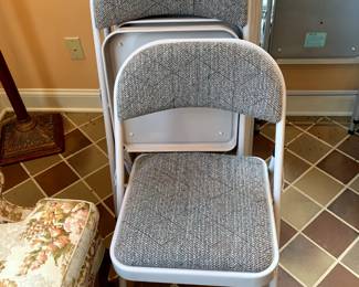 #22	Set of 9 Folding chairs w/Fabric Seat & Back - Greenish/Blue	 $72.00 			
