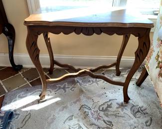 #25	Wood Rectangular Table (as is finish) - 24x13x22	 $75.00 			
