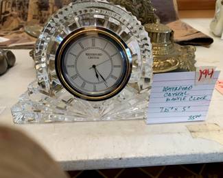 #194	Waterford Crystal Mantle Clock 7.25x5	 $35.00 			
