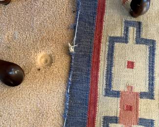 #52	Dhurrie Blue/Coral Rug (as is frayed sides) - 64x96	 $40.00 			
