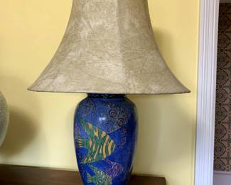 #72	Fish Ginger Jar Lamp w/wood Stand - 24" Tall	 $75.00 			
