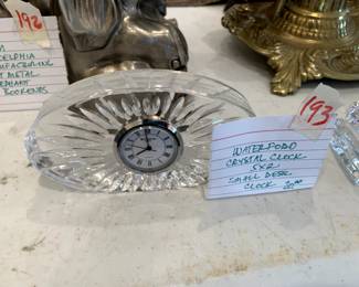 #193	Waterford Crystal Desk Clock 5x2	 $20.00 			
