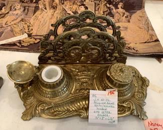 #195	Vintage J.H. No. 102 Belgium BrassDouble Inkwell 13x8x6.5	 $100.00 			
