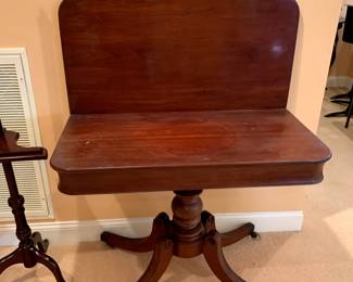 #36	Wood Folding Game Table on Wheels - 19-38x38x29T  (as is finish)	 $175.00 			
