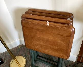#104	Set of 4 Wood TV Trays (no stand)	 $20.00 			
