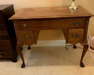 #56	Wood Writing Desk w/3 drawers' w/ball & Claw Feet (as is finish) 36x20x29.5	 $175.00 			
