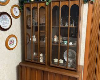 China cabinet, mid-century, modern matches table and chairs