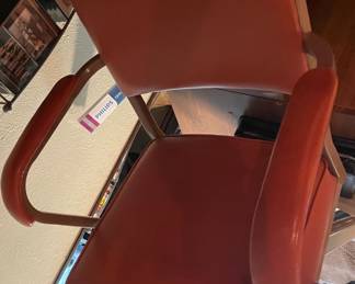 Vtg orange vinyl chair - there is a yellow one too