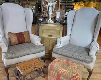 Pr. Wing back chairs