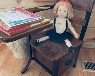 Antique school desk w/drawer