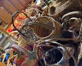 Lots of handmade baskets