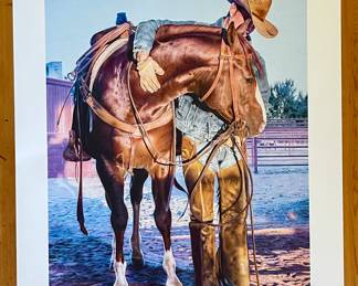 Houston Livestock Show School Rodeo Art 2020 Grand Champion Signed Numbered Print “Morning Pep Talk” by Anthony Vega