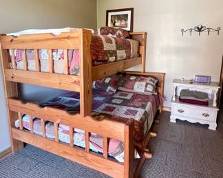 Rustic Wood Bunkbeds with Full on Bottom