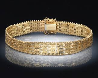 Ladies Gold Wheat Link Bracelet 