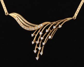 Ladies Gold and Diamond Necklace 