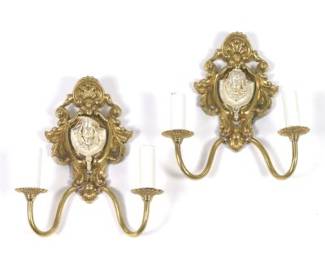 Pair of Small Victorian Brass Sconces