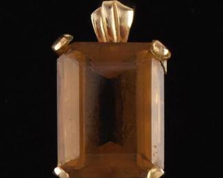 Ladies Citrine and Gold Pendant 